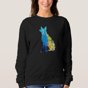 German Shepherd Dog Abstract Painting Art Colourfu Sweatshirt