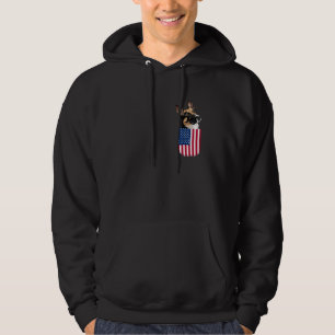 German Shepherd Dog American Flag Patriotic 4th Ju Hoodie