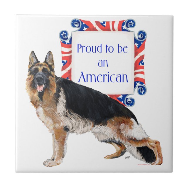 German Shepherd Dog American Tile (Front)
