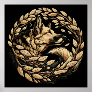 German Shepherd Dog Art flora german shepherds dog Poster