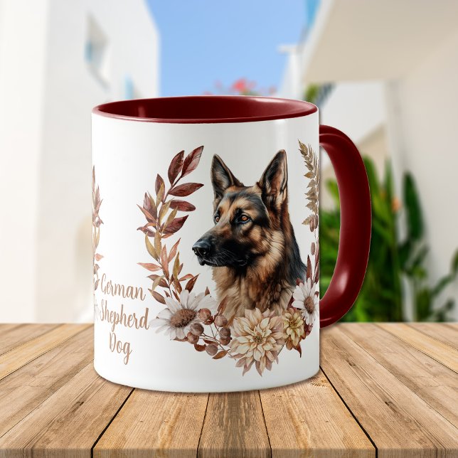 German Shepherd Dog Autumn Wreath Mug (Creator Uploaded)