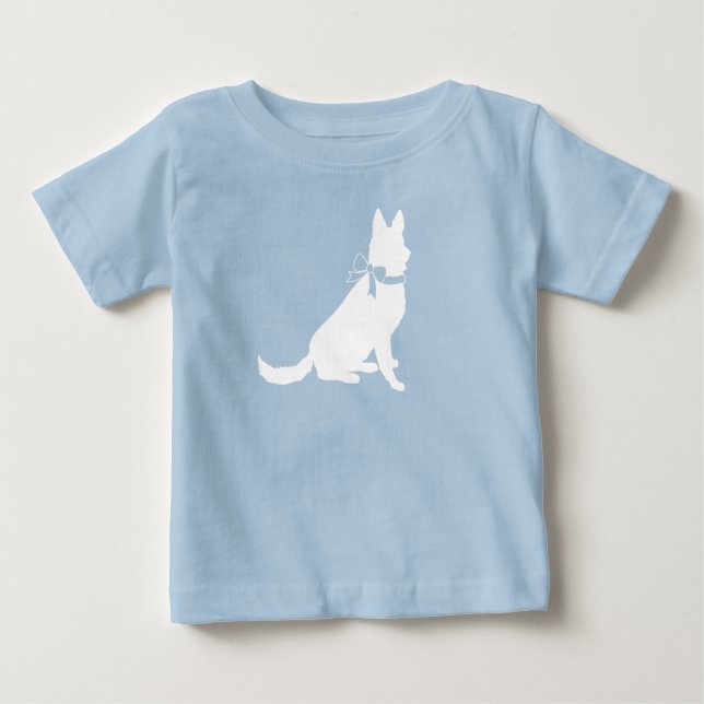German Shepherd Dog Baby Shower Blue Boy Baby T-Shirt (Front)