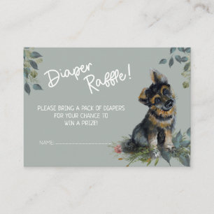 German Shepherd Dog Baby Shower Diaper Raffle Enclosure Card