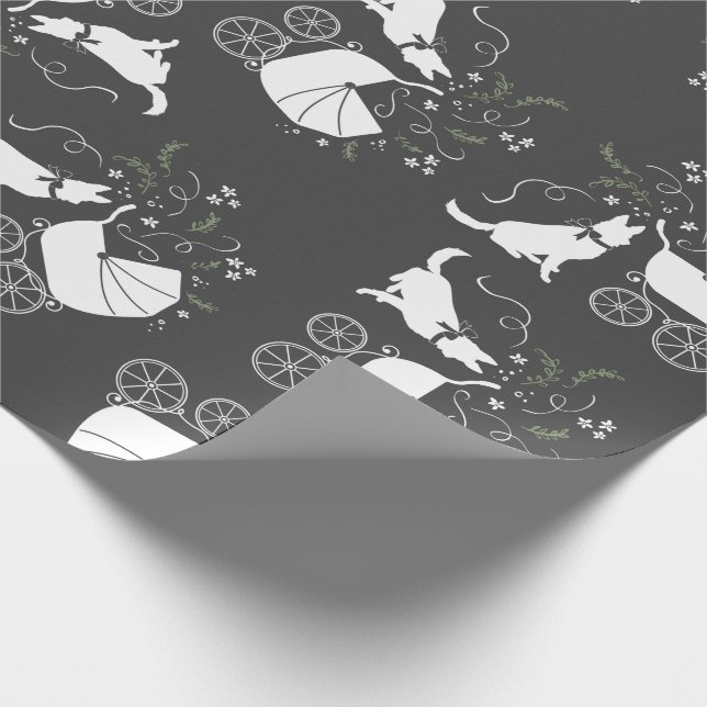 German Shepherd Dog Baby Shower Genderless Wrapping Paper (Corner)