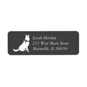 German Shepherd Dog Baby Shower Return Address Label