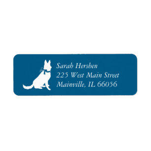 German Shepherd Dog Baby Shower Return Address Label