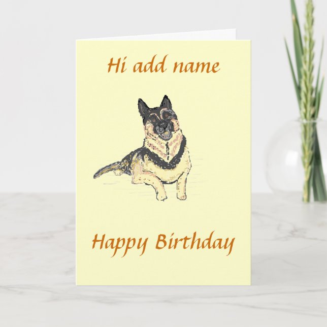 German Shepherd Dog birthday card (Front)