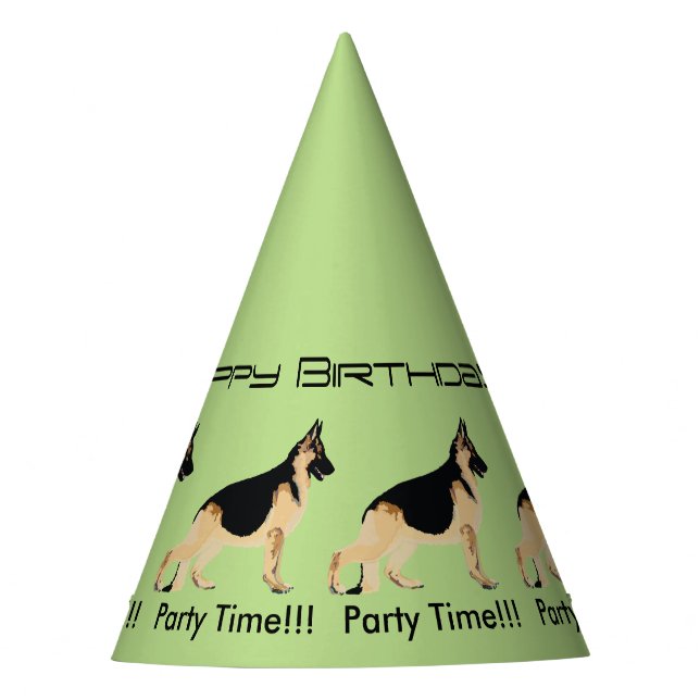 German Shepherd Dog - Birthday Party Hat (Front)