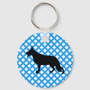 German Shepherd Dog black Key Ring