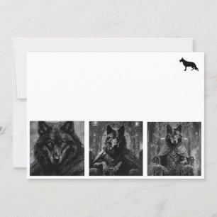 German Shepherd dog Black Thank You Card