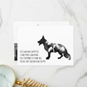 German Shepherd dog Black Thank You Card