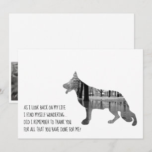 German Shepherd dog Black Thank You Card