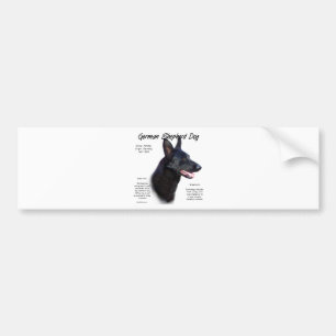 German Shepherd Dog (blk) History Design Bumper Sticker