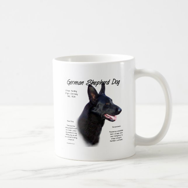 German Shepherd Dog (blk) History Design Coffee Mug (Right)