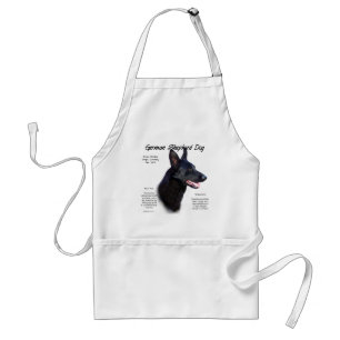 German Shepherd Dog (blk) History Design Standard Apron