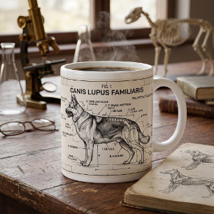 German Shepherd Dog Blueprint Coffee Mug
