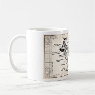 German Shepherd Dog Blueprint Coffee Mug