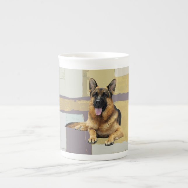 German Shepherd Dog Bone China Mug (Front)