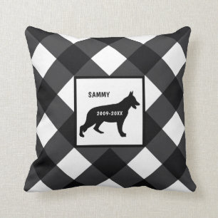 German Shepherd Dog Breed Buffalo Check Memorial Cushion