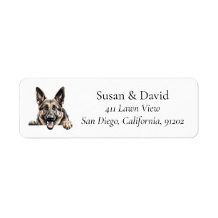 German Shepherd Dog Breed Pet Lovers Return Address Label