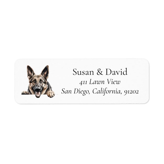 German Shepherd Dog Breed Pet Lovers Return Address Label (Front)