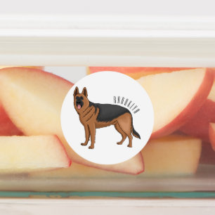 German shepherd dog cartoon illustration