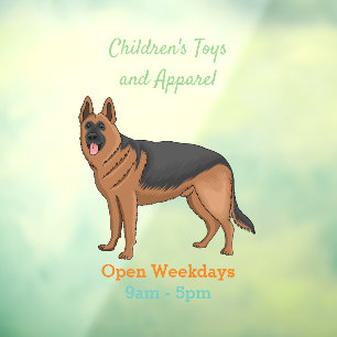 German shepherd dog cartoon illustration