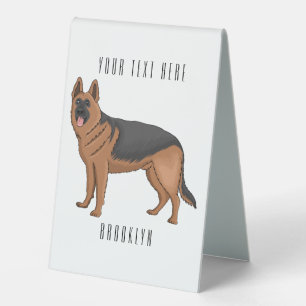 German shepherd dog cartoon illustration