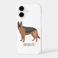 German shepherd dog cartoon illustration 