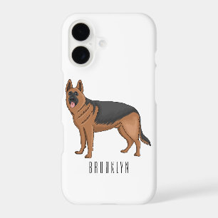 German shepherd dog cartoon illustration 