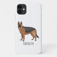German shepherd dog cartoon illustration