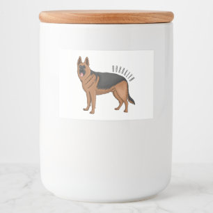 German shepherd dog cartoon illustration food label