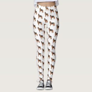 German shepherd dog cartoon illustration leggings