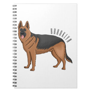 German shepherd dog cartoon illustration notebook