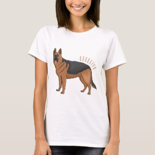 German shepherd dog cartoon illustration T-Shirt