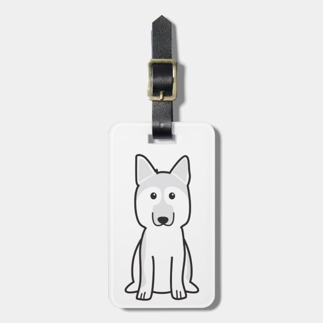 German Shepherd Dog Cartoon Luggage Tag (Front Vertical)