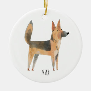 German Shepherd Dog Ceramic Ornament