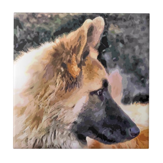 GERMAN SHEPHERD DOG CERAMIC TILE (Front)
