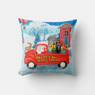 German Shepherd Dog Christmas Delivery Truck Snow Cushion