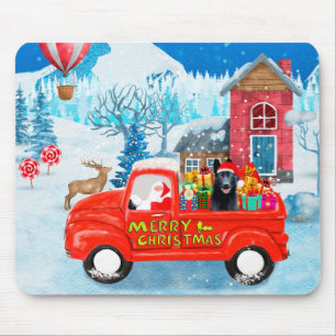 German Shepherd Dog Christmas Delivery Truck Snow  Mouse Pad