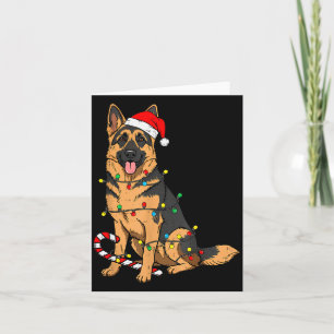 German Shepherd Dog Christmas Lights Xmas Pet Dog Card