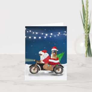 German Shepherd dog Christmas Santa Claus Card