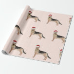 German Shepherd Dog Christmas Santa Hat Wrapping Paper<br><div class="desc">A German Shepherd dog in a Santa hat Christmas gift wrapping design.</div>