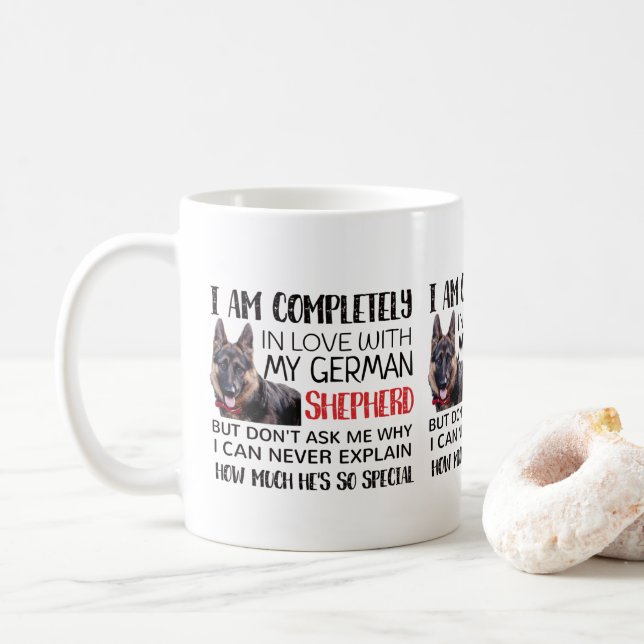 german shepherd dog coffee mug (With Donut)