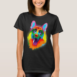 German Shepherd Dog Colourful T-Shirt