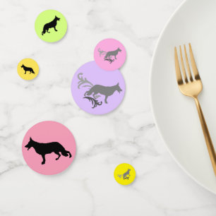 German Shepherd Dog Confetti pastel