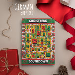 German Shepherd Dog Countdown Christmas Advent Holiday Card<br><div class="desc">German Shepherd Dog Countdown Christmas Advent Holiday Card features a watercolor of a German Shepherd with a Christmas hat and a Christmas scarf. Funny design for Dog Lovers!</div>