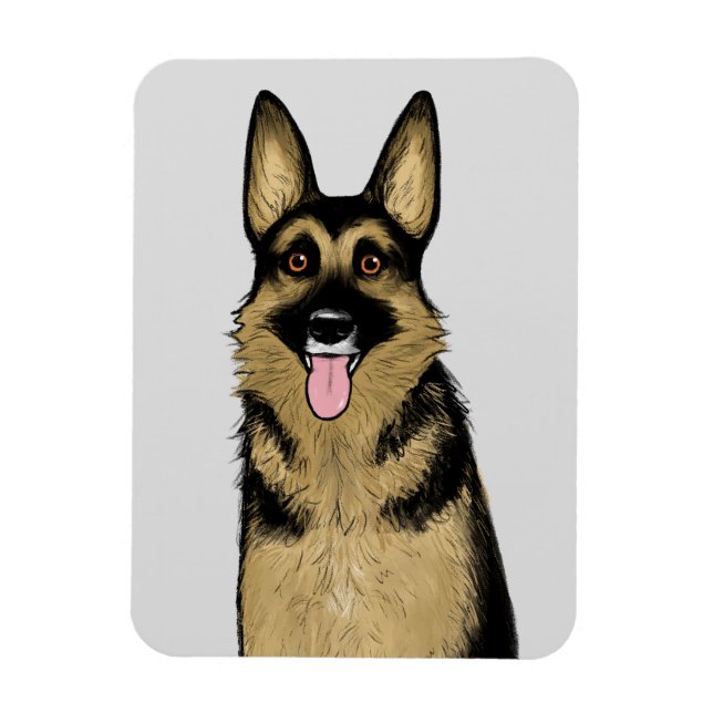 German Shepherd Dog | Cute GSD | Pet Lover's Art Magnet (Vertical)