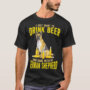 German Shepherd Dog Dad Beer Drinking Drinker T-Shirt