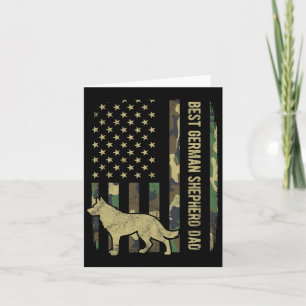German Shepherd Dog Dad Camouflage American Flag  Card